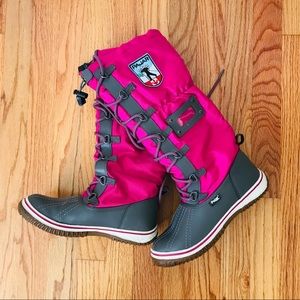 Pajar Canada Women’s Lace Up Grip Tall Nylon Snow Boots JQ2  US 6-6.5
